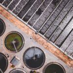 Water Management - top view of concrete structures