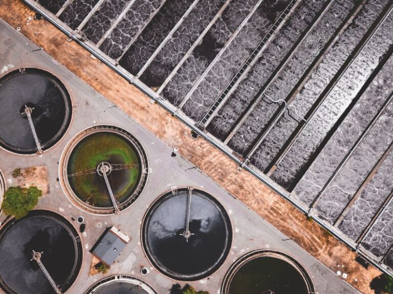 Water Management - top view of concrete structures
