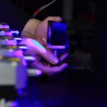 Cutting Laser - purple and white plastic toy