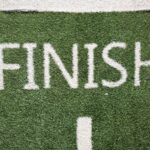 End Finishing - green and white i love you printed textile