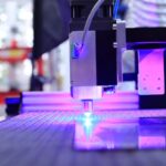 Laser Engraving - purple and white led light